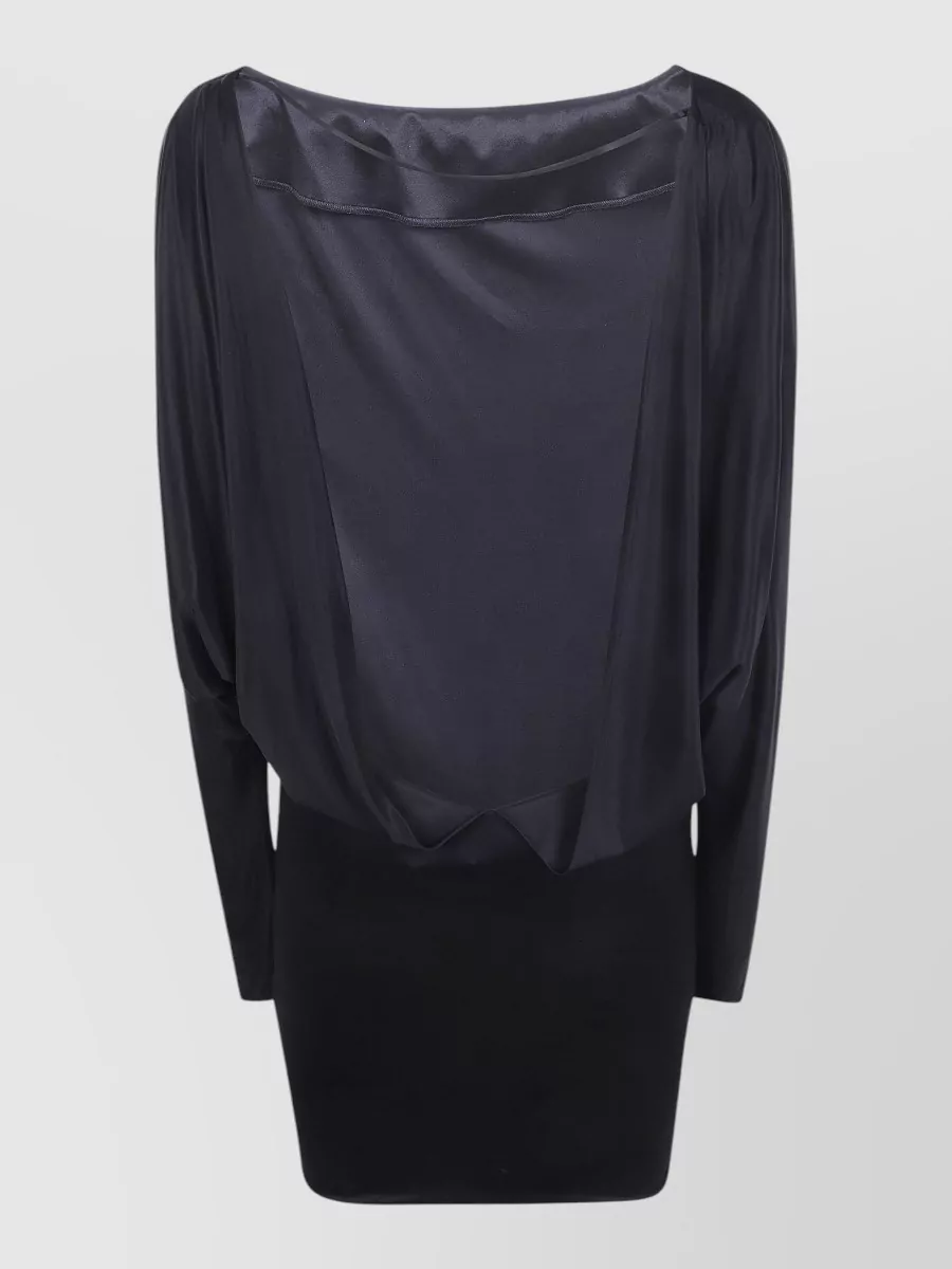 Dsquared2 Dress Boat Neckline Draped Detail Open Back