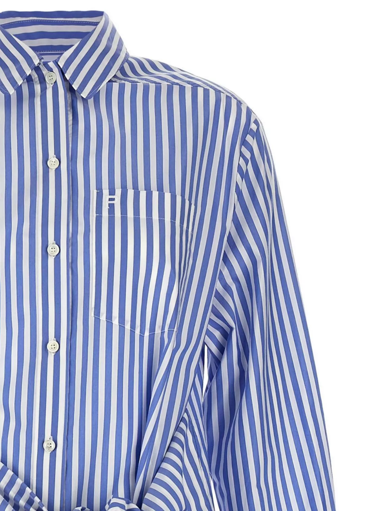 Philosophy Di Lorenzo Serafini Shirt-style Striped Cotton Blend Chemisier Dress