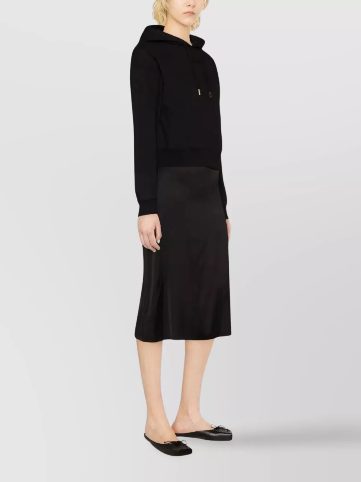 Jacquemus Le Grosgrain Logo Cotton Fleece Crop Hoodie
