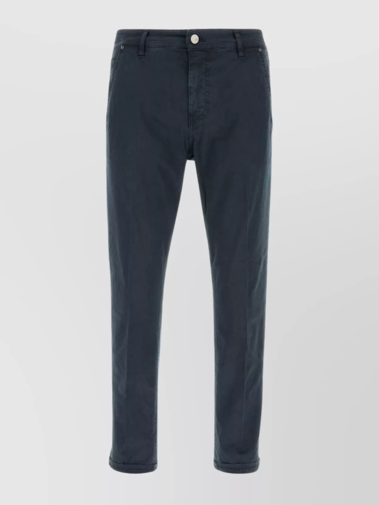 Pt Torino Trousers Stretch Cotton Belt Loops In Black