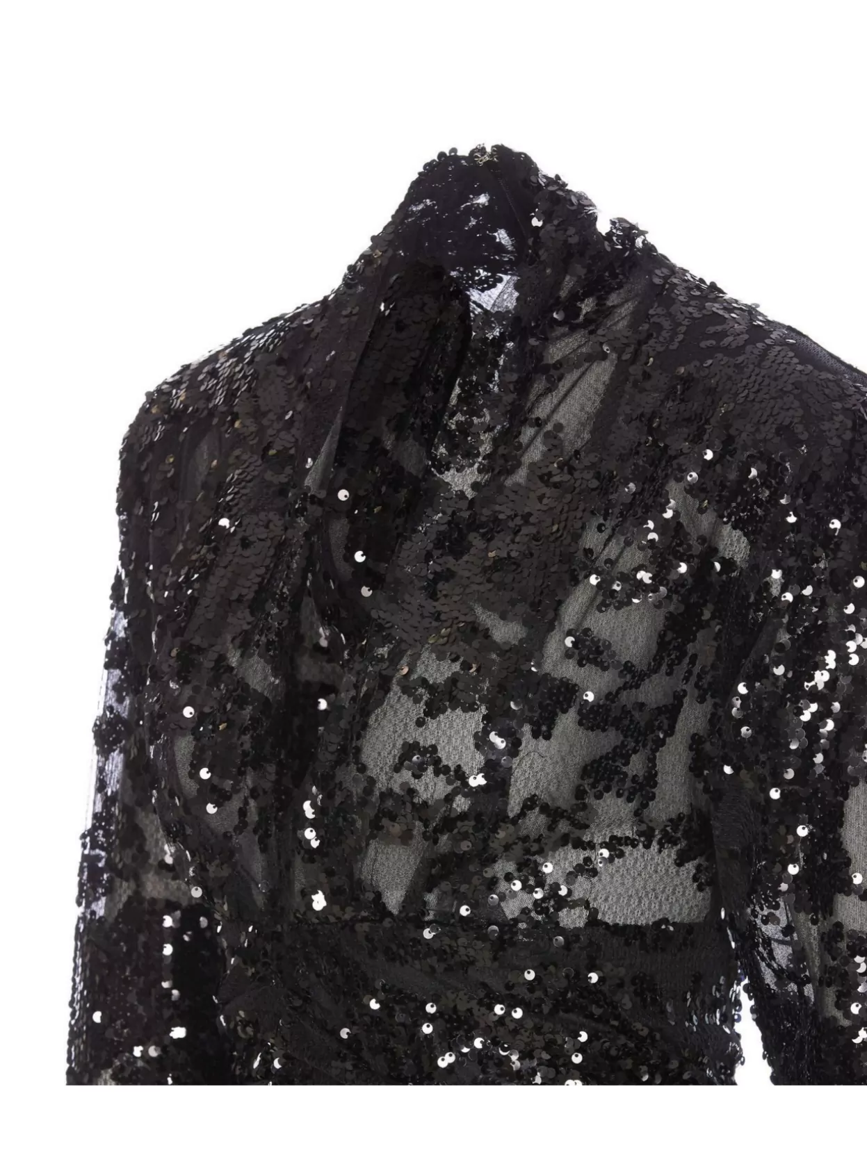 Shop Victoria Beckham Sequin Embellished Sheer V-neck Mini Dress