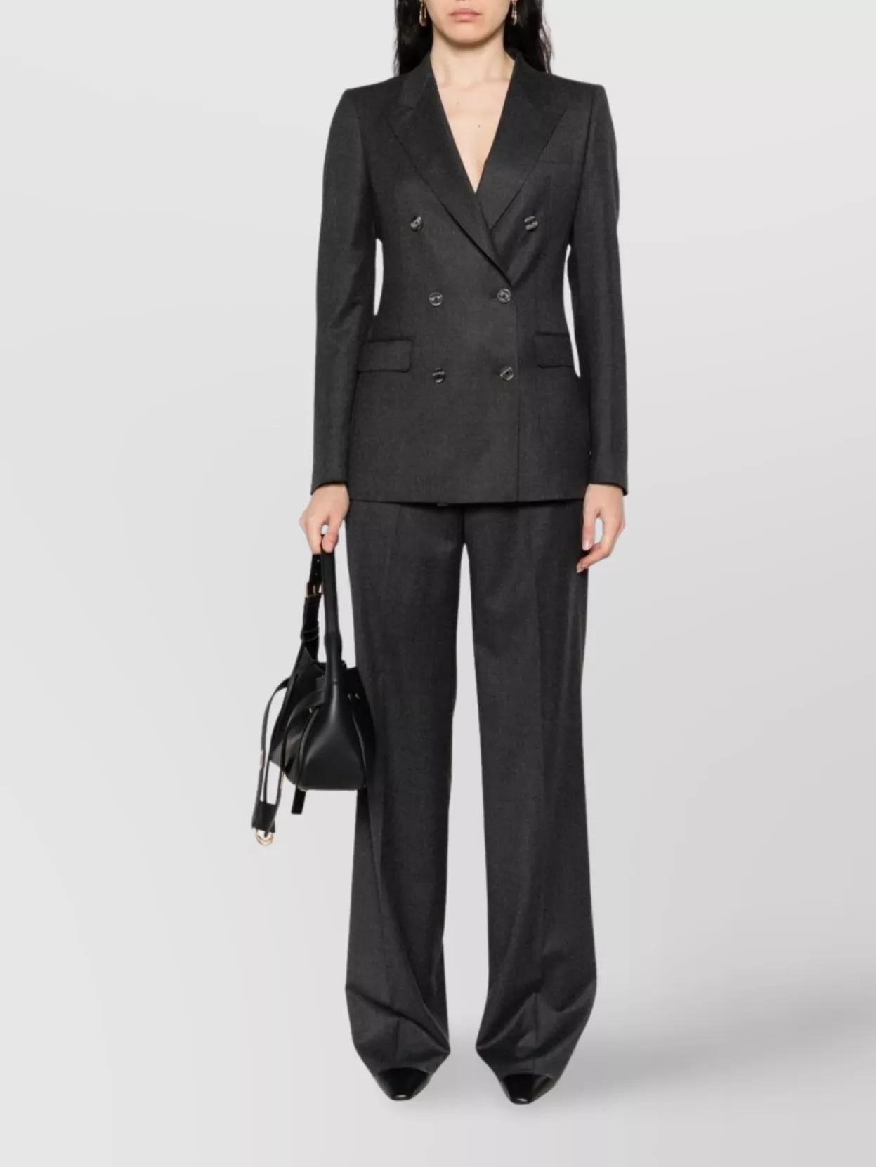 Tagliatore Wool And Silk Pleated Suit Clothing In Black