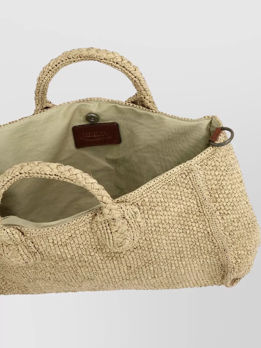 Ibeliv Raffia Leather Crossbody Bag