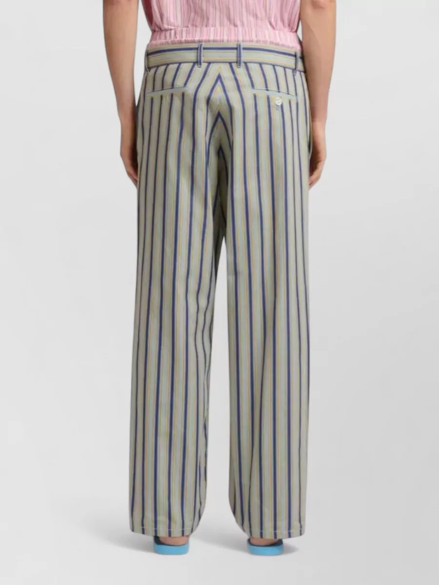Marni Striped Wide-Leg Cotton Trousers