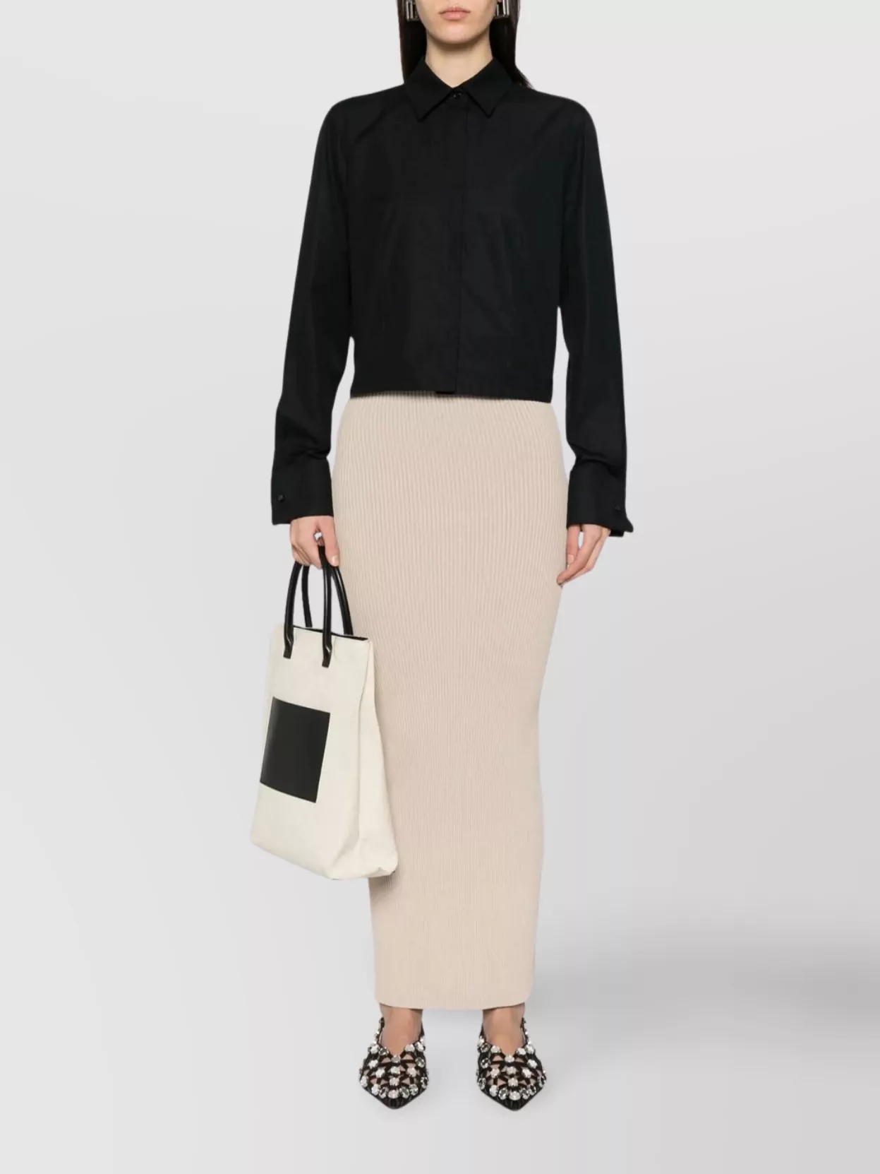 Max Mara High Waisted Ankle Length Fitted Skirt In Neutral
