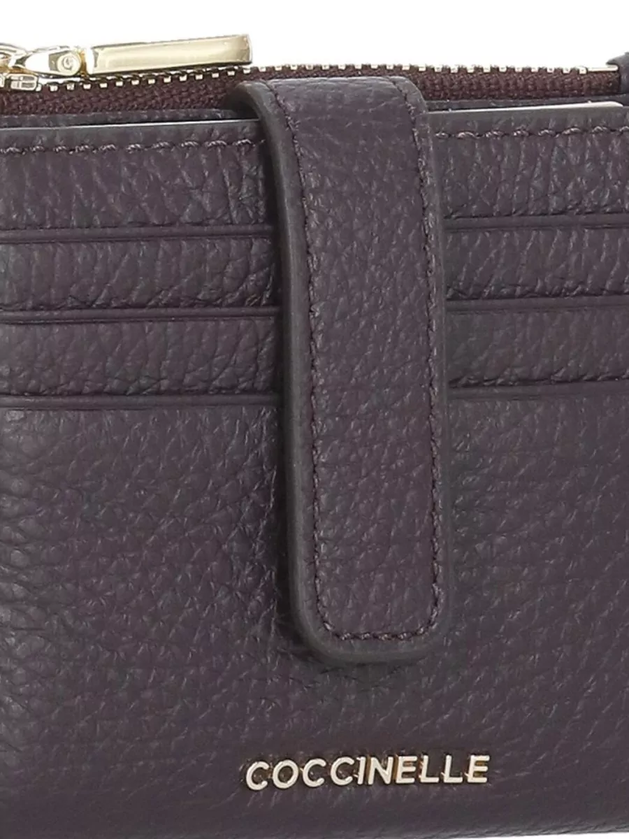 Coccinelle Leather Wallet Textured Finish Compact Design