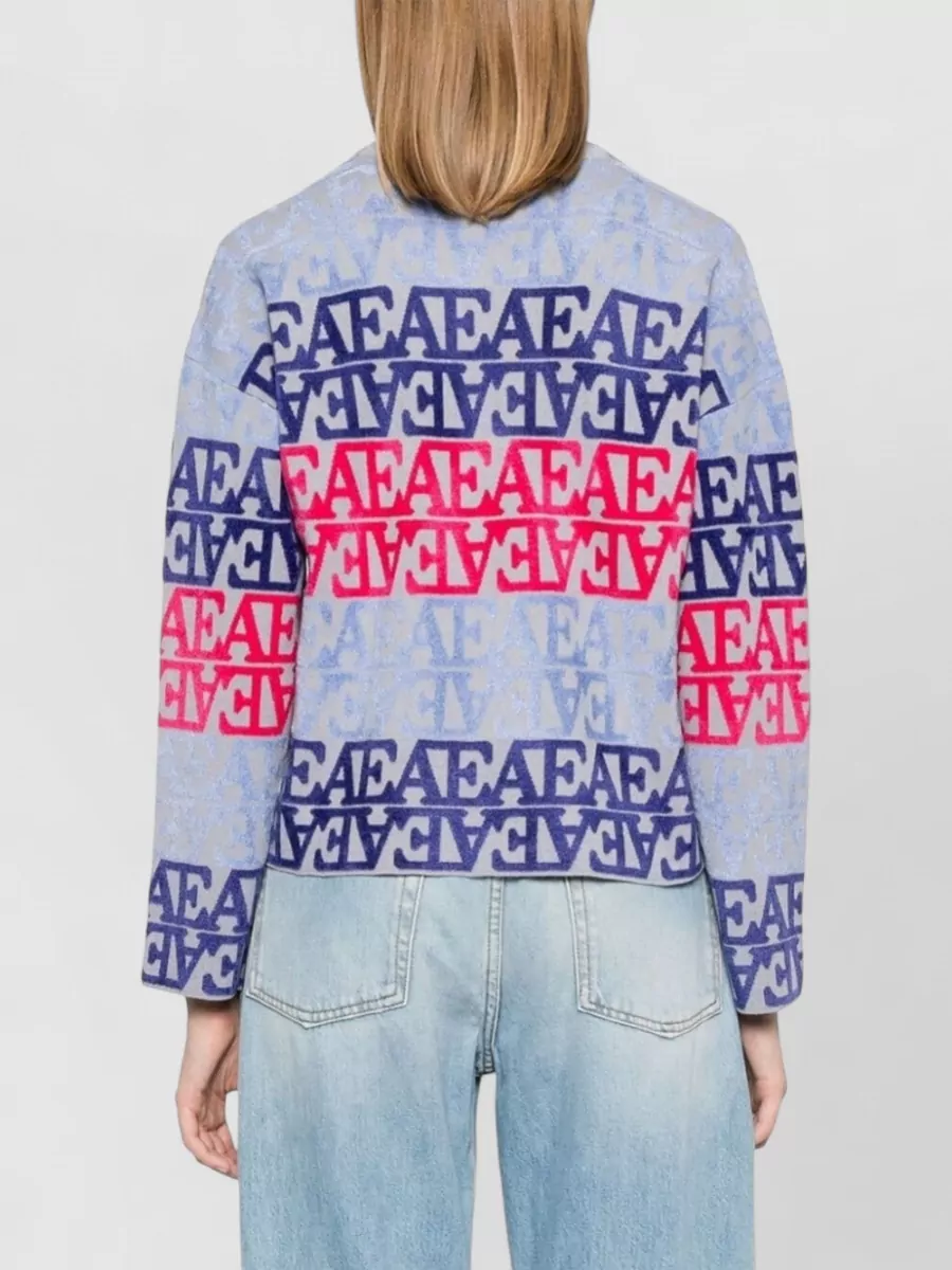 Emporio Armani Ribbed Logo Chenille-Trim Jumper
