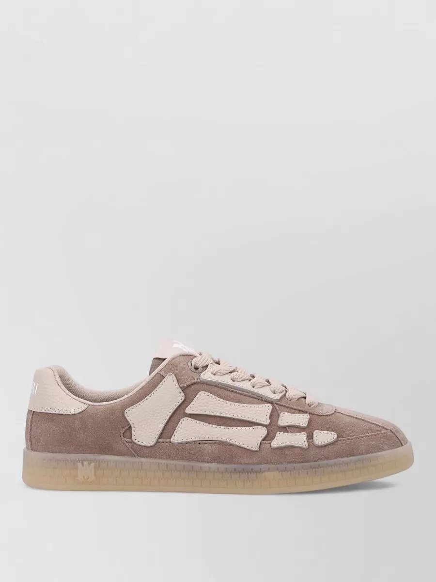 Amiri Pacific Bones Low-Top Suede Sneakers