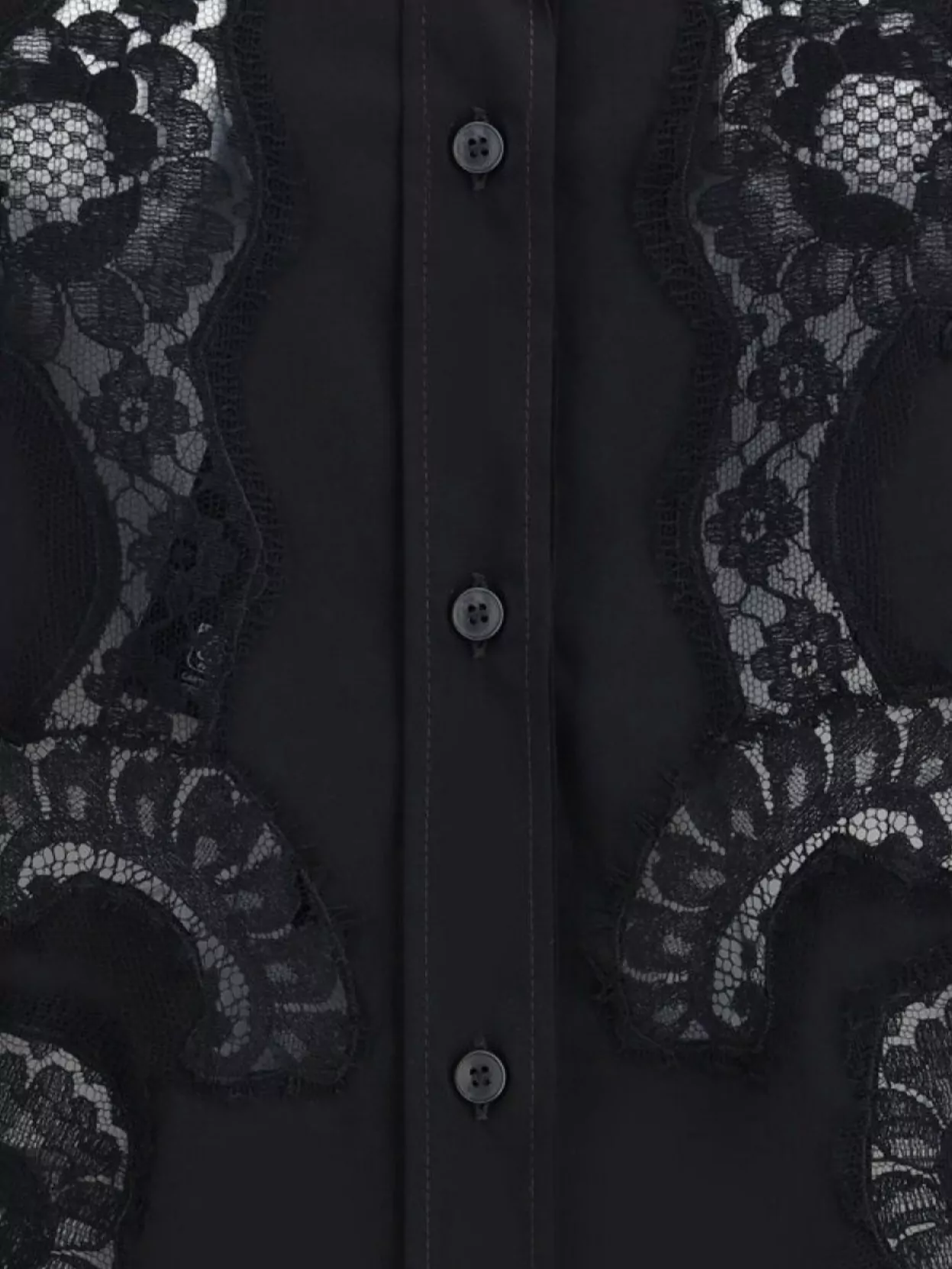 Dolce&Gabbana Lace Front Shirt With Delicate Touch