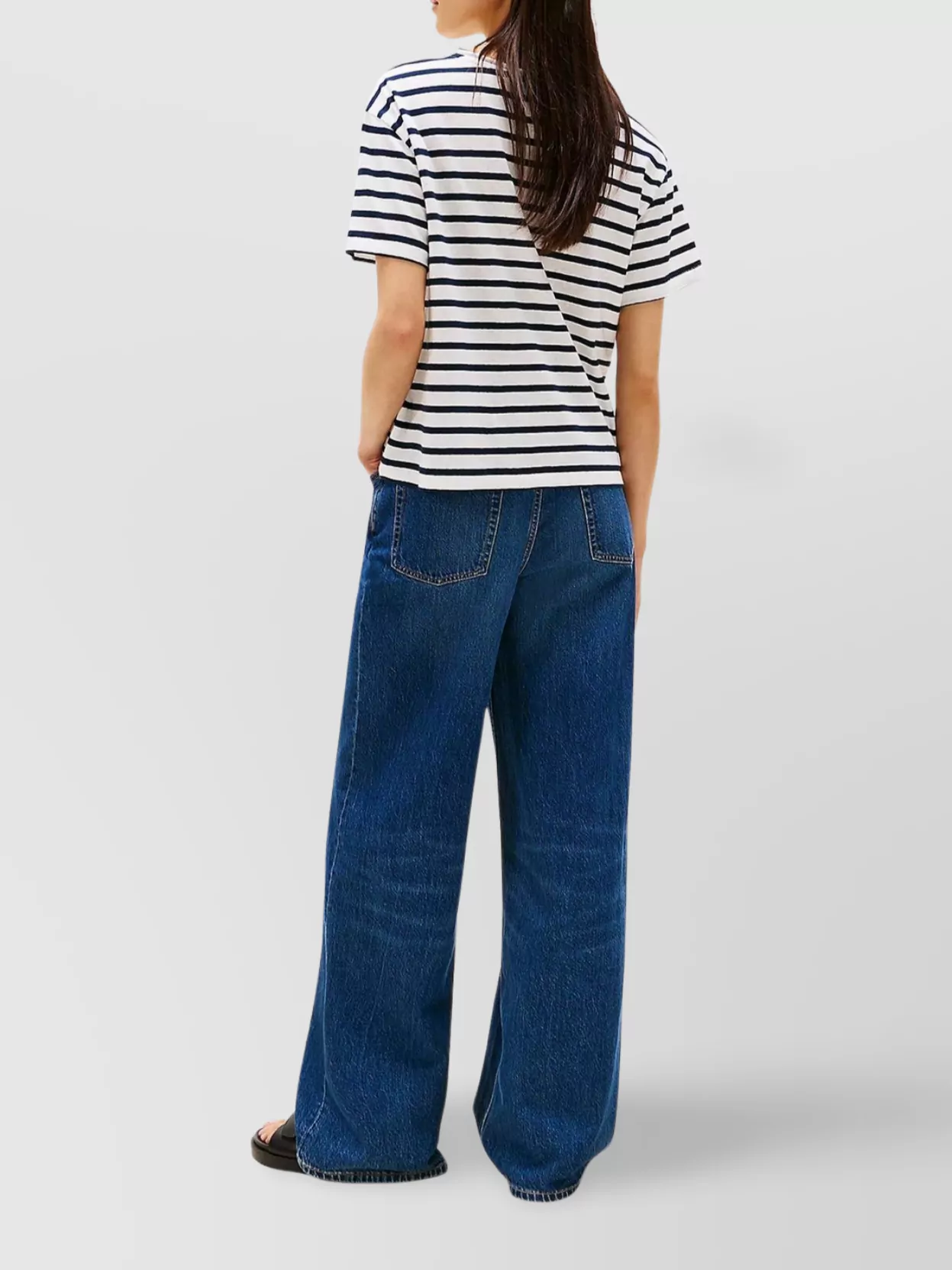 Tommy Hilfiger Modern Striped Linen Crew Neck Top
