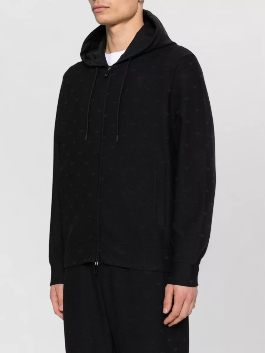 Emporio Armani Cotton Blend Hooded Sweatshirt Long Sleeves