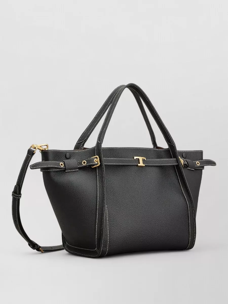 Tod's Hammer Finish Leather Tote Bag