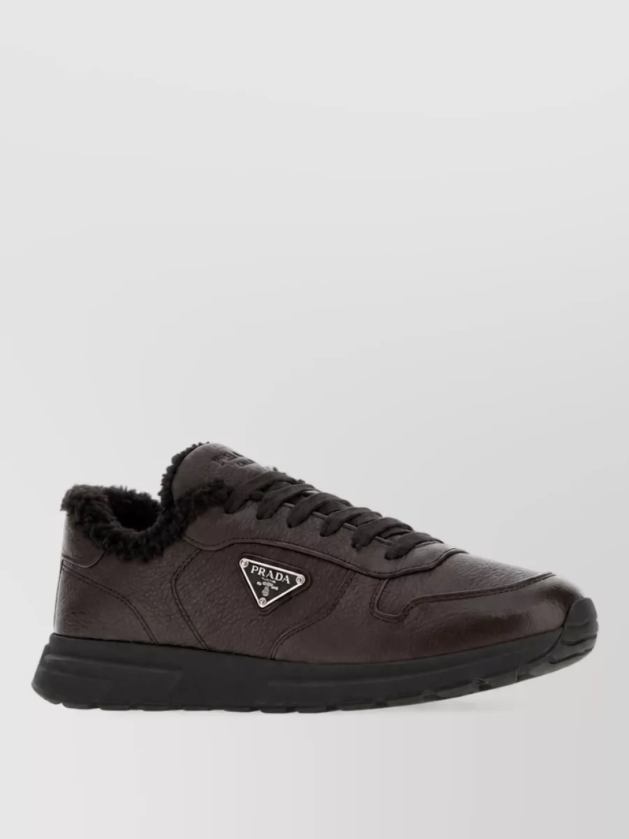 Prada leather low-top sneakers