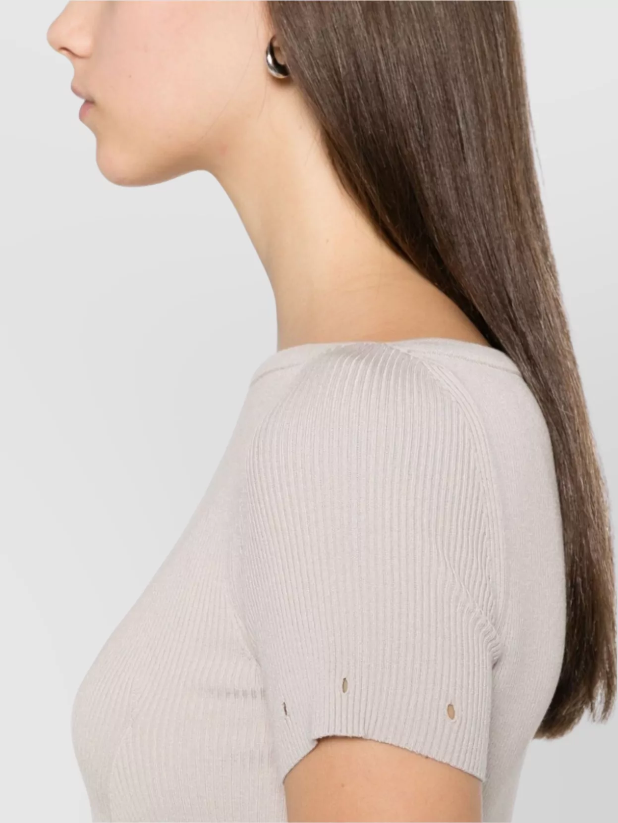 Sportmax Long Sleeve Boat Neck Dress With Ribbed Texture