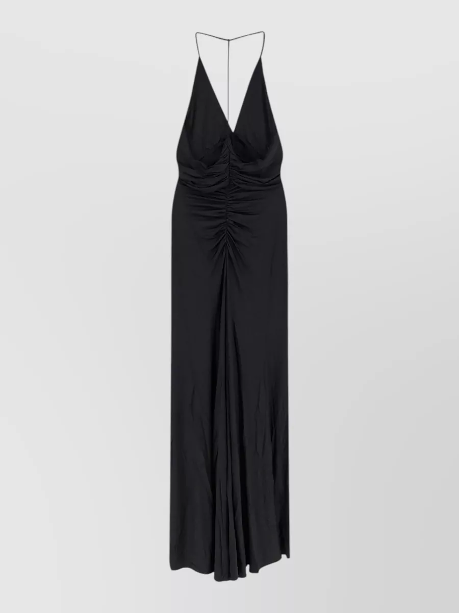 Self-Portrait gathered halterneck jersey maxi dress