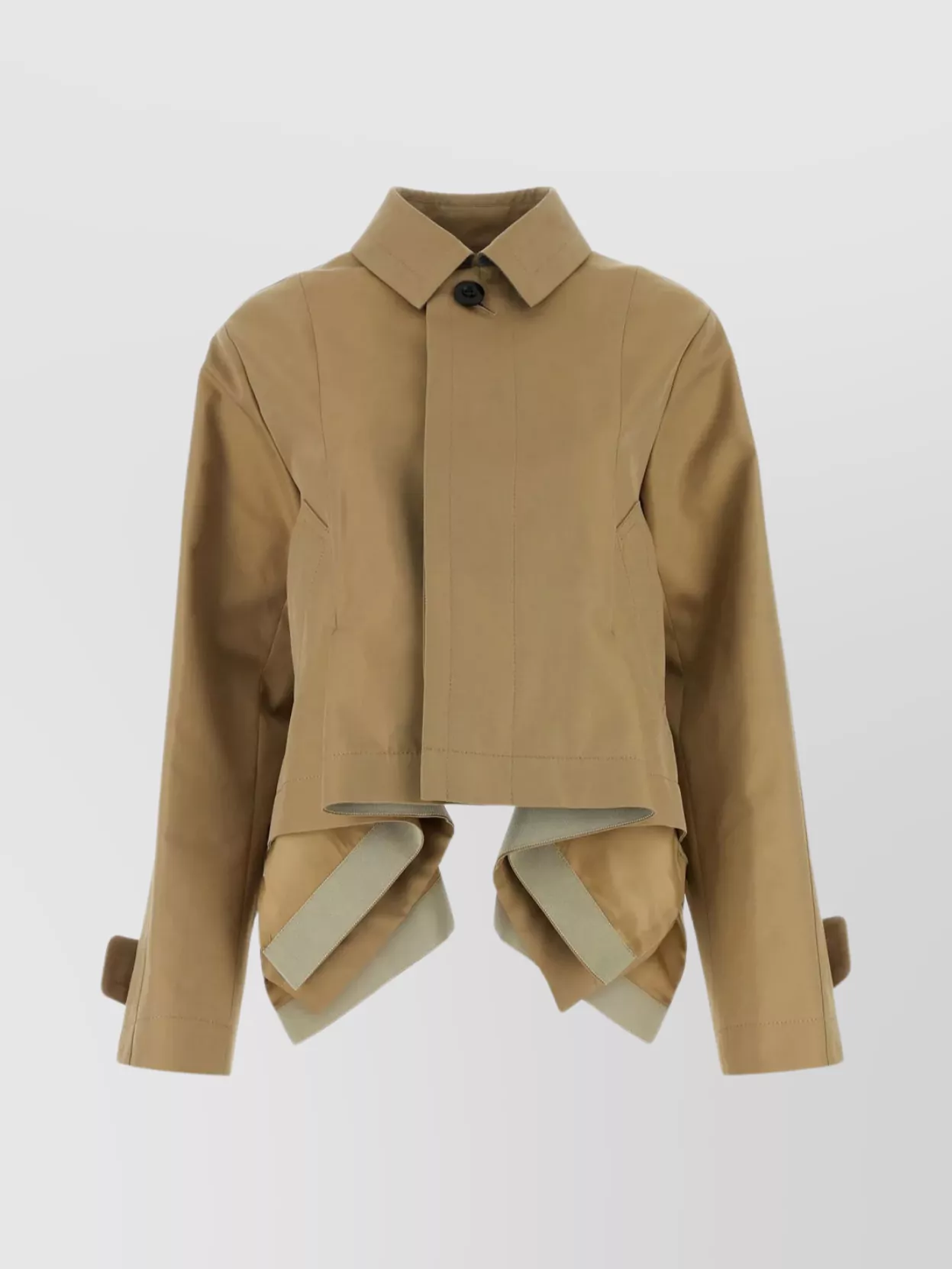 Shop Sacai Tailored Trench Coat With Defined Shoulders