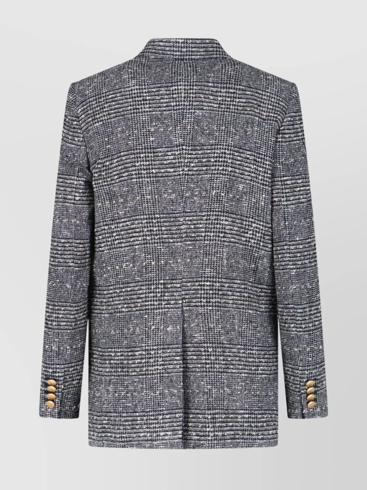 Tagliatore Tailored Double-breasted Jacket With Textured Plaid Pattern In Gray