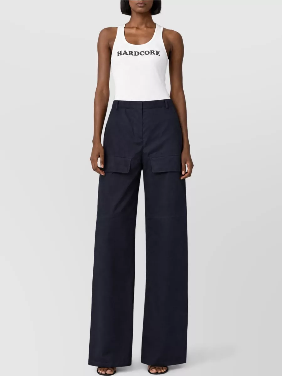 Stella Mccartney Cotton wide-leg cargo trousers