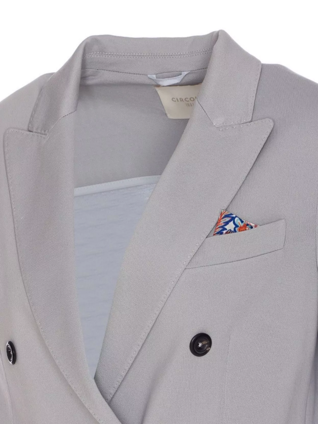 Circolo 1901 Structured Double-breasted Jacket With V-neck In Gray