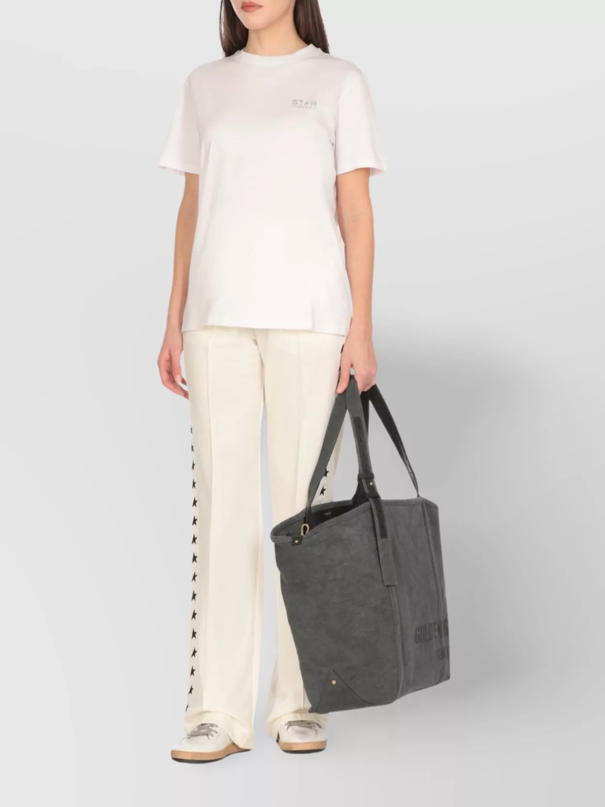 Golden Goose Straight Trousers With Drawstring And Pockets In White