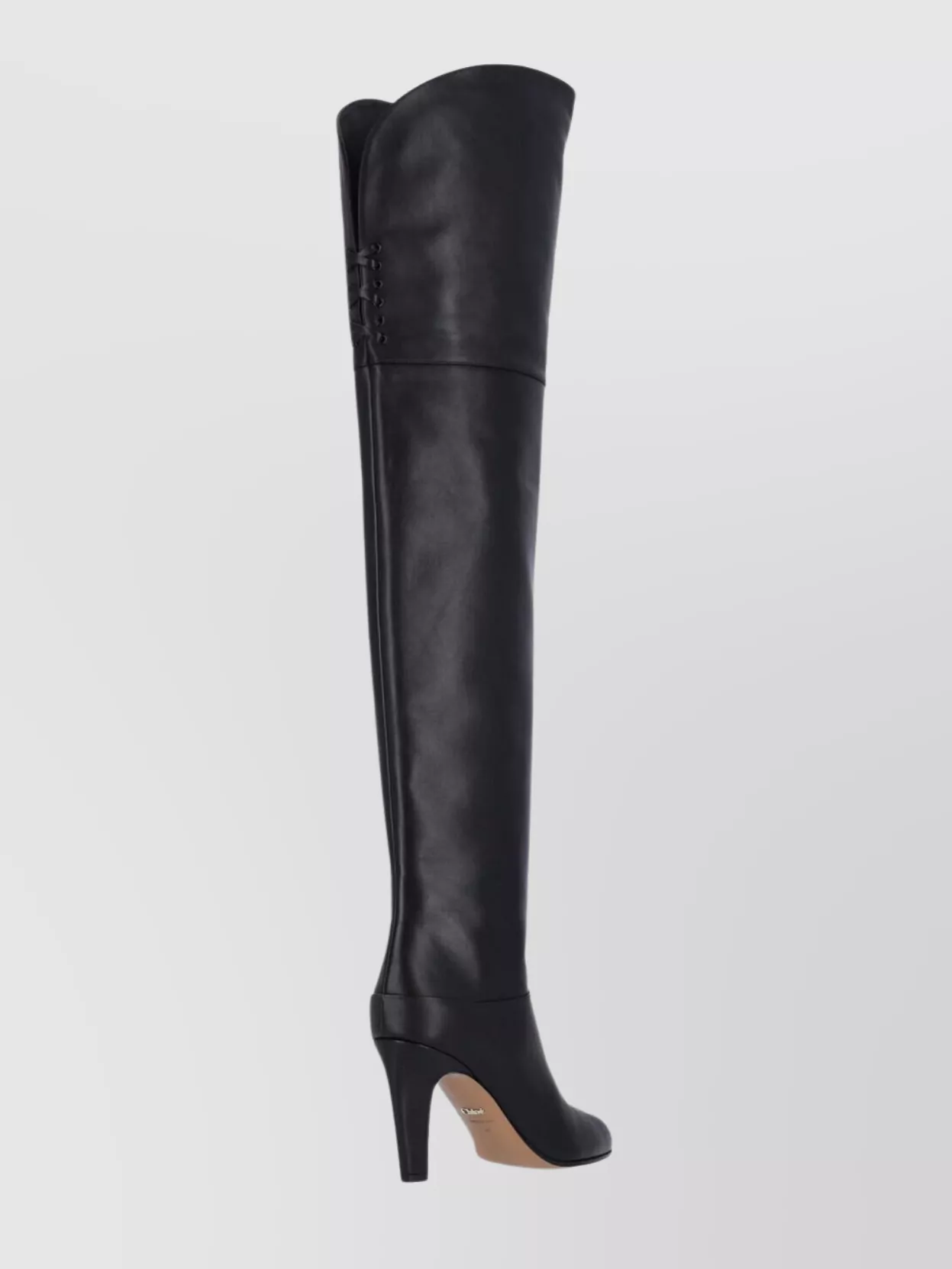 Chloé Knee-high Boots With Pointed Toe And Cone Heel In Black