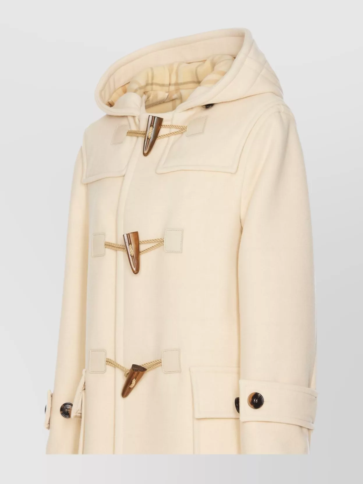 Burberry Candle Hooded Coat Front Pockets In Neutrals