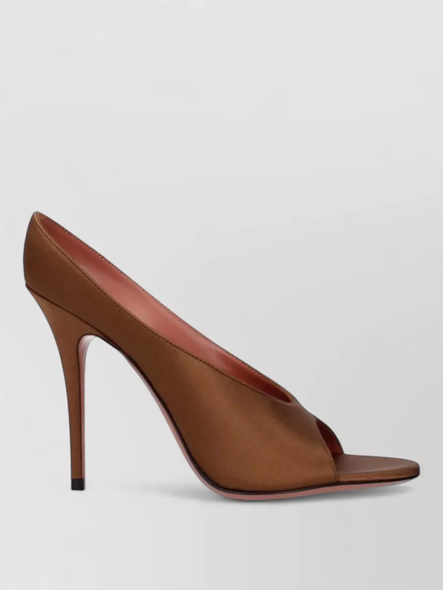 Amina Muaddi Satin High Heel Mules