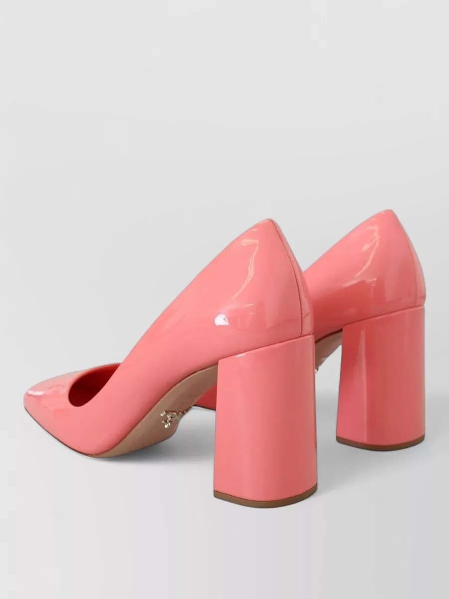 Prada Patent Leather Block Heel Pumps
