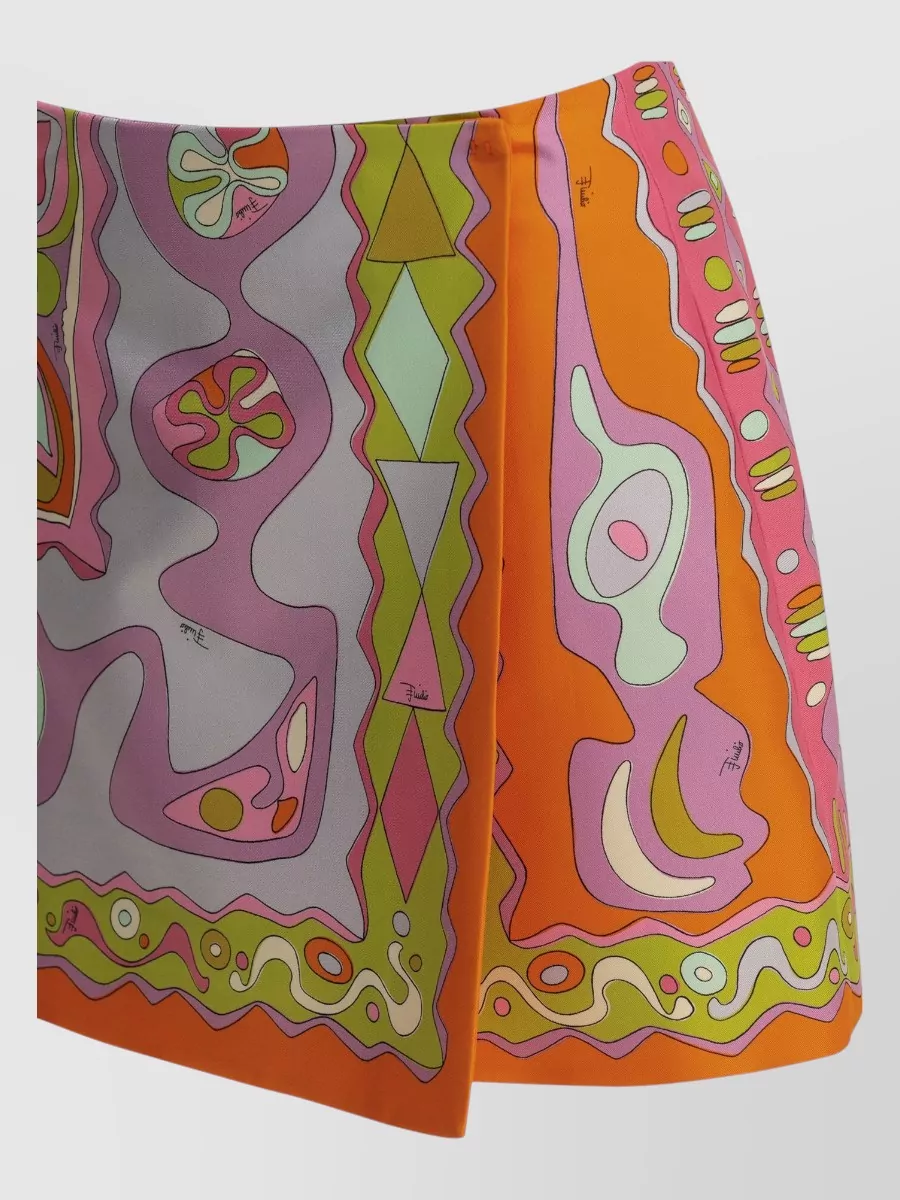 Pucci Silk Printed Wrap Mini Skirt