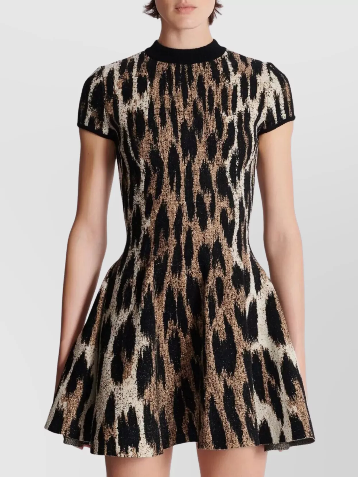 Balmain Animal Print Flared Skirt Dress