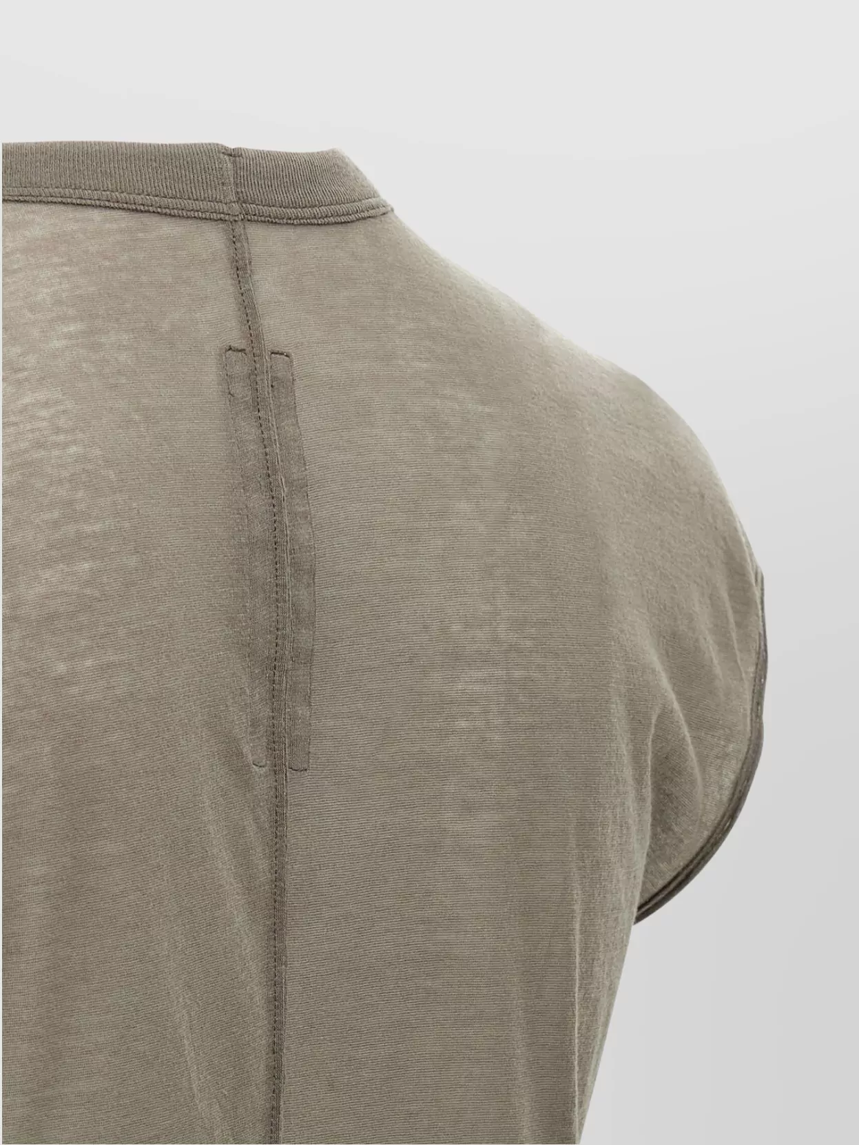 Rick Owens V-neck Cotton T-shirt In Gray