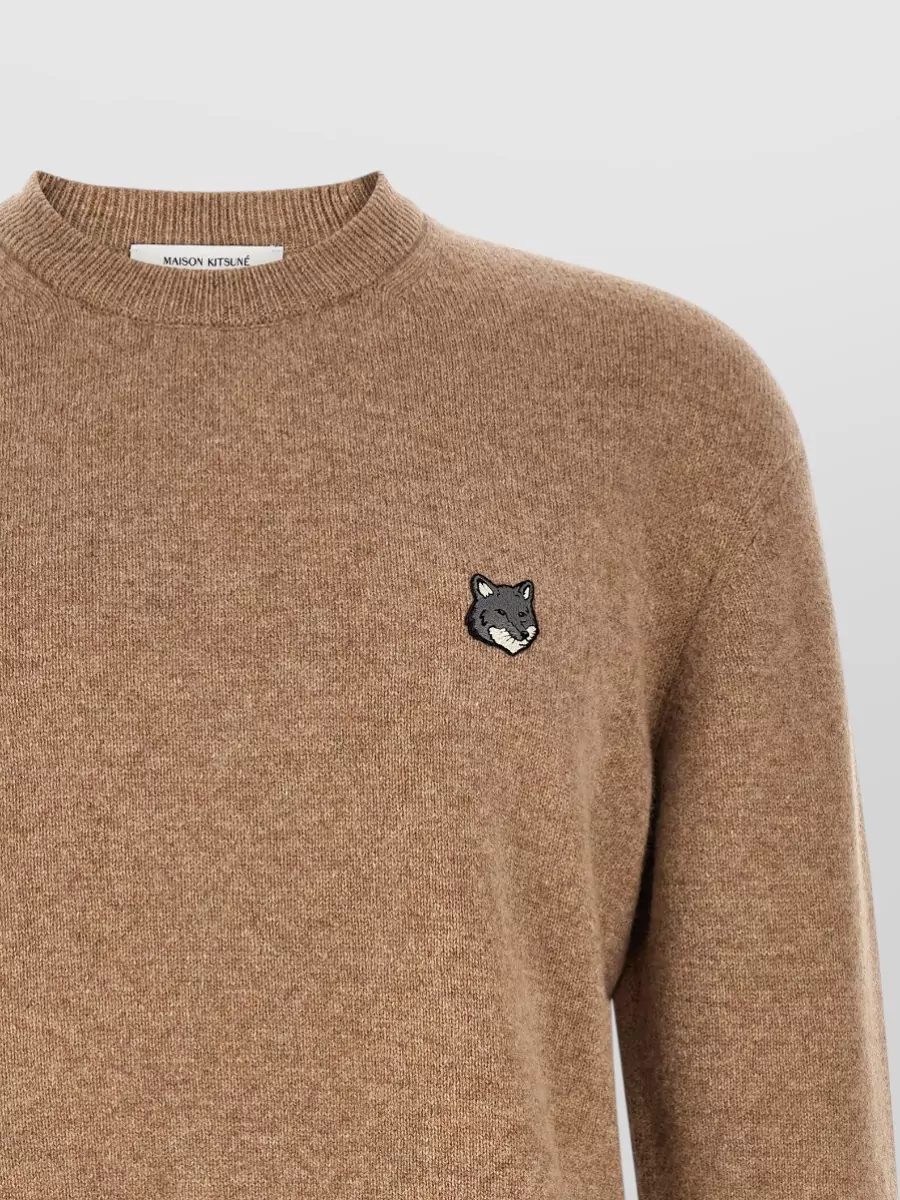 Maison Kitsuné Wool Ribbed Crew Neck Sweater