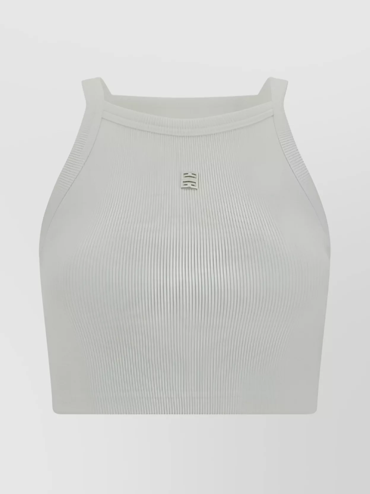 Shop Givenchy Ribbed Cotton Sleeveless Cropped Top