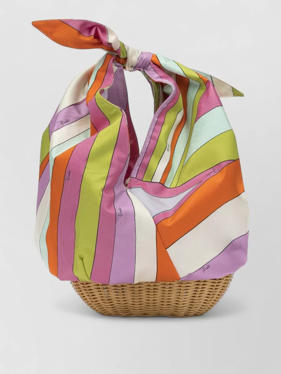 Pucci Silk Picnic Small Tote Bag In Multi