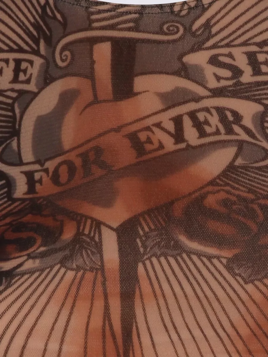 Jean Paul Gaultier Sleeveless Top Round Neck Dragon Sun