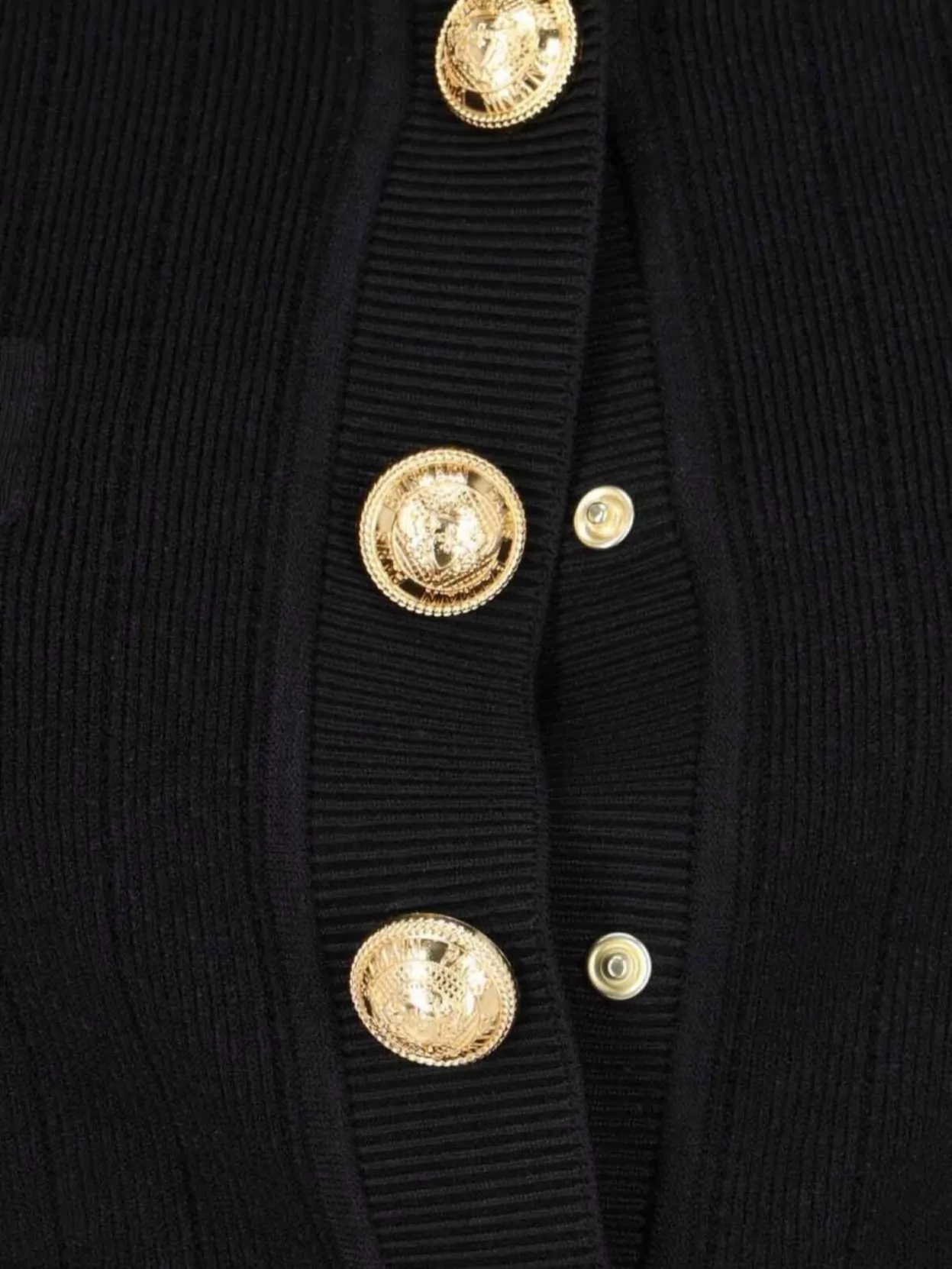 Balmain Knitwear Crewneck With Front Pockets And Gold-Tone Buttons