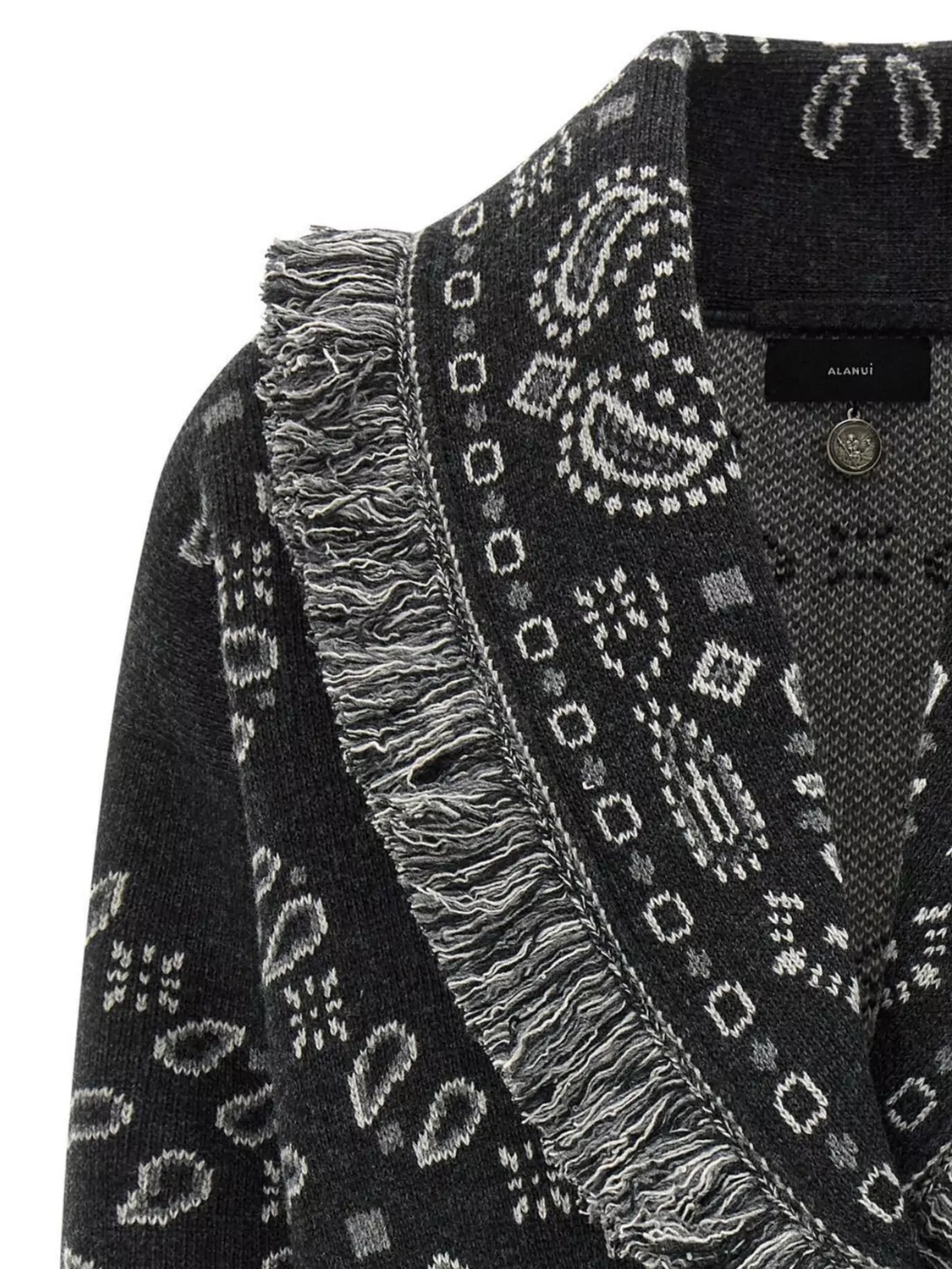 Alanui Knitwear Shawl Collar Fringe Detailing