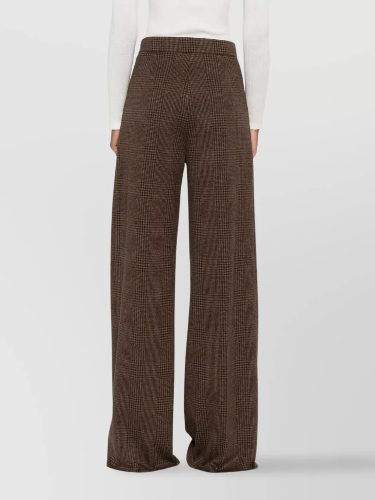 Max Mara Checked Wide Leg High Waist Trousers