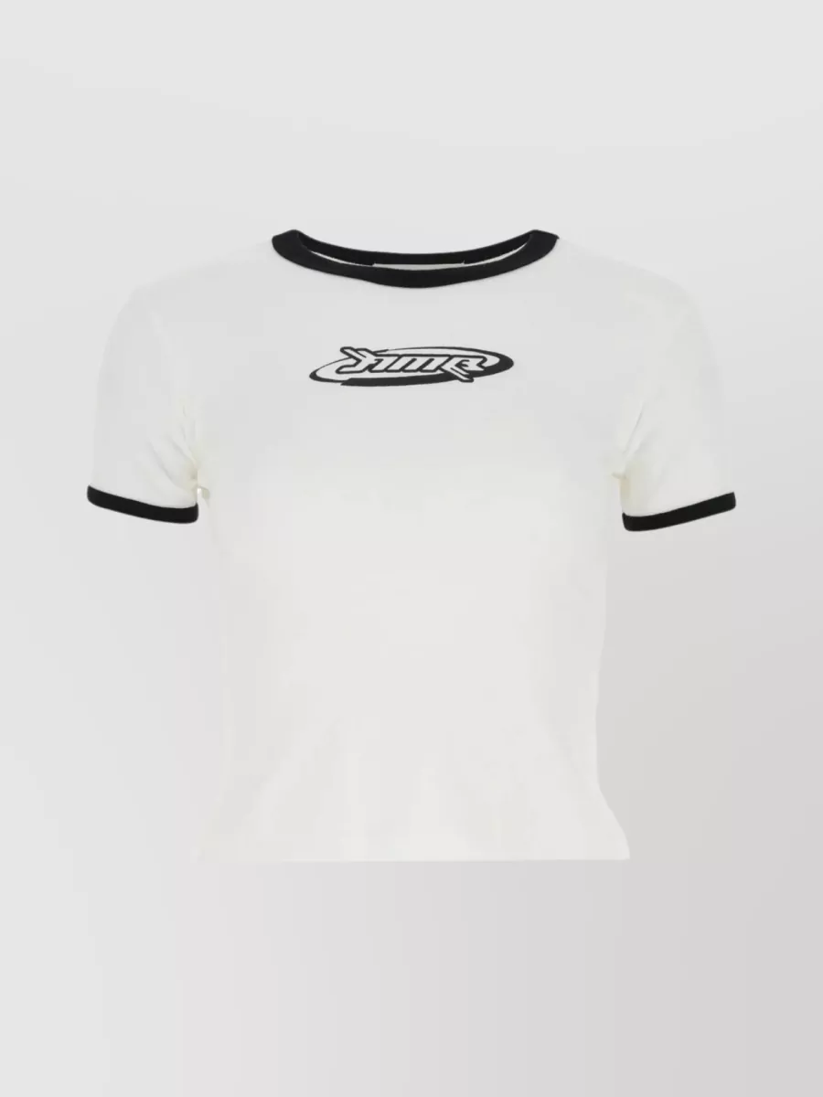 Shop Ambush Cotton T-shirt With Unique Front Print In Grey