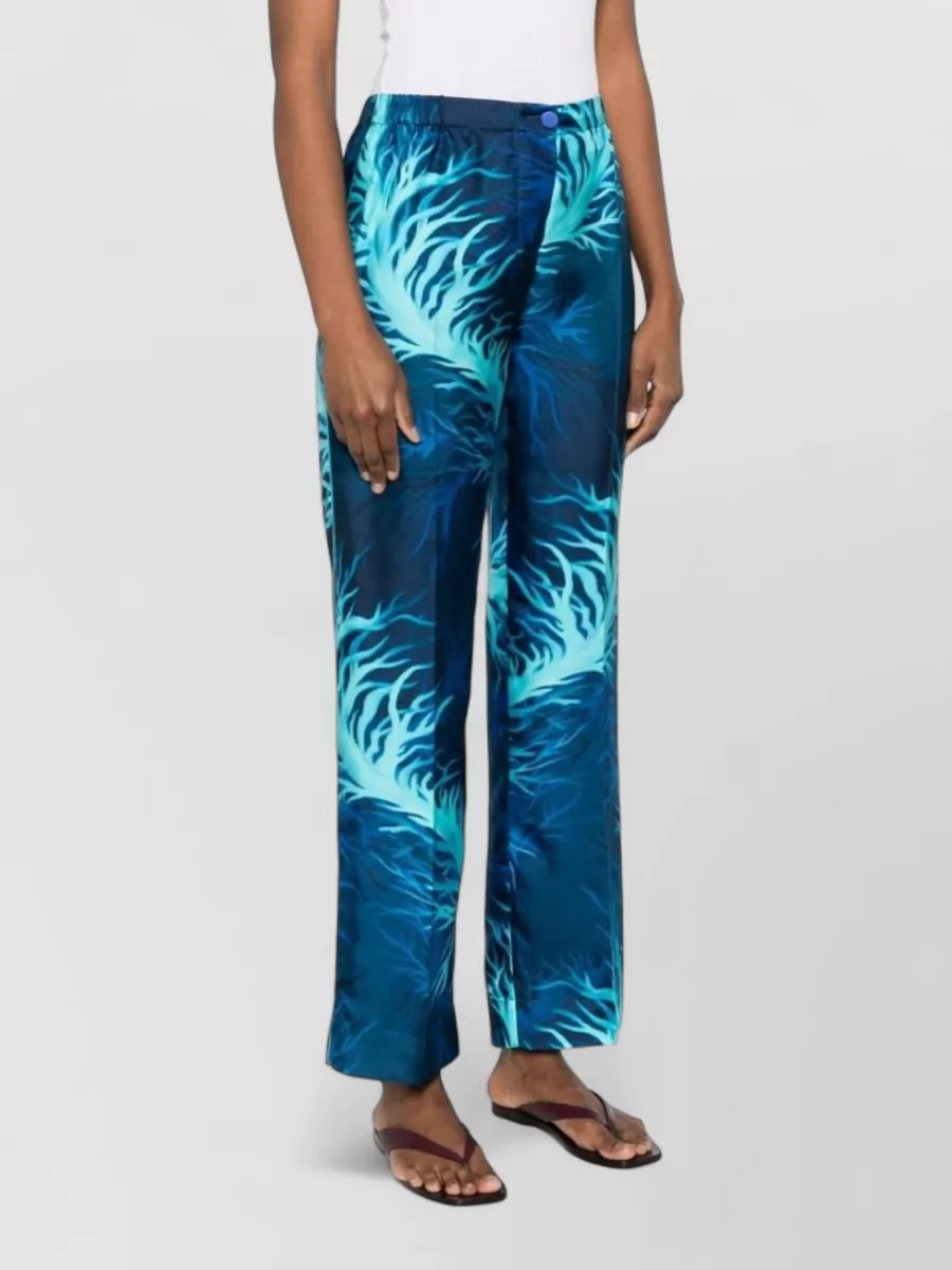 F.r.s For Restless Sleepers Silk Printed Wide-Leg Trousers