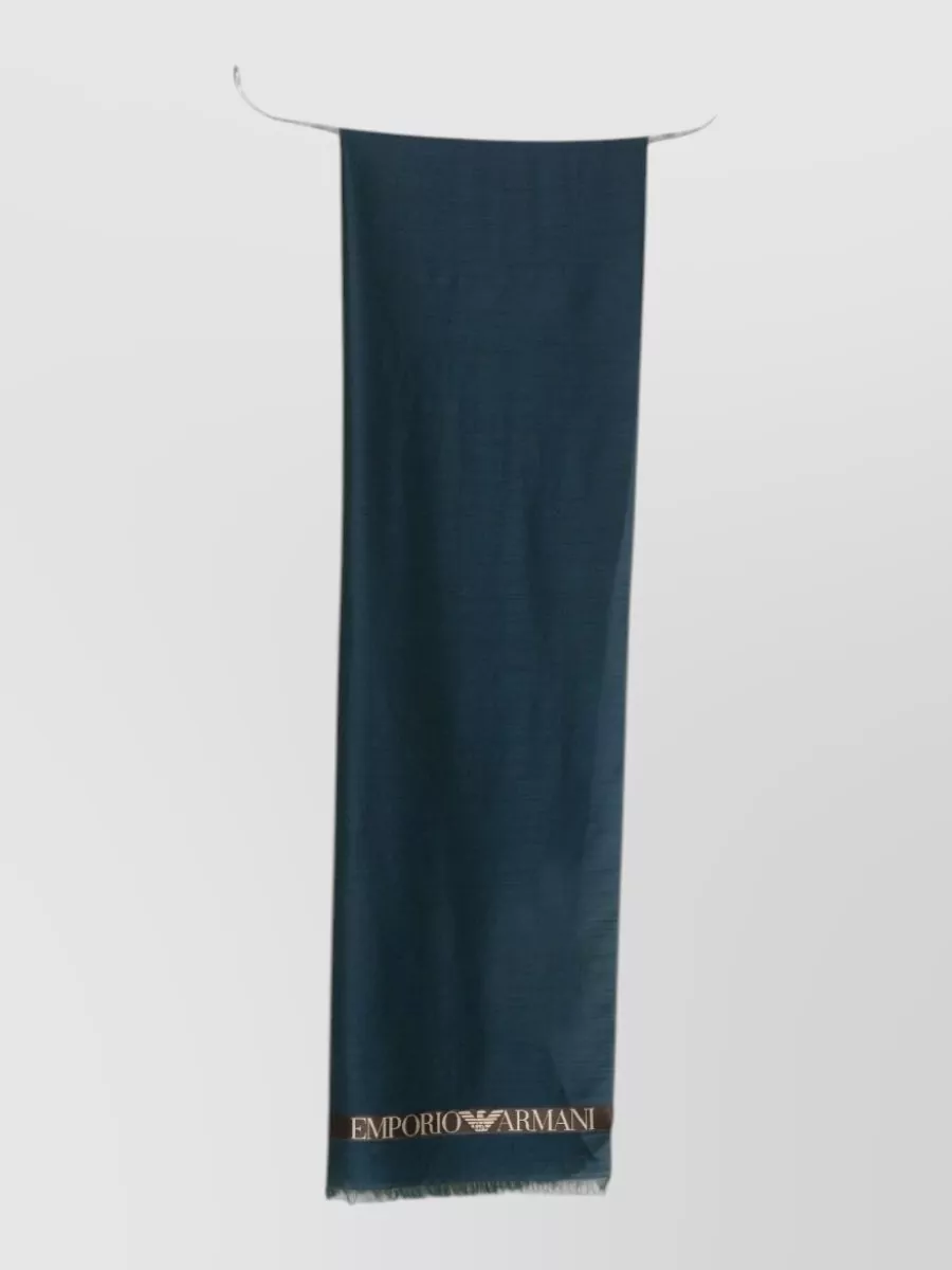 Emporio Armani logo wool blend scarf
