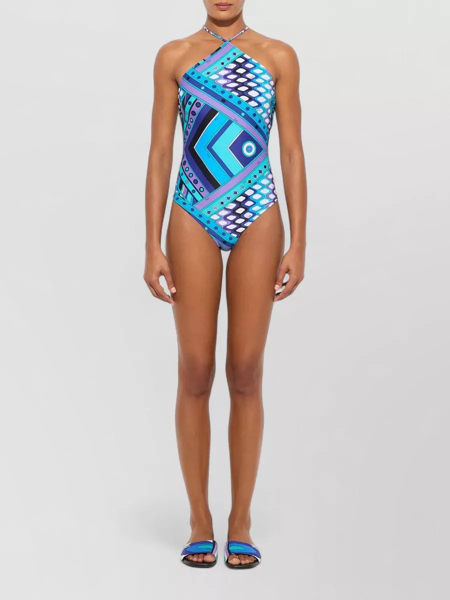 Pucci Vivara Print Cross-Strap One-Piece Swimsuit