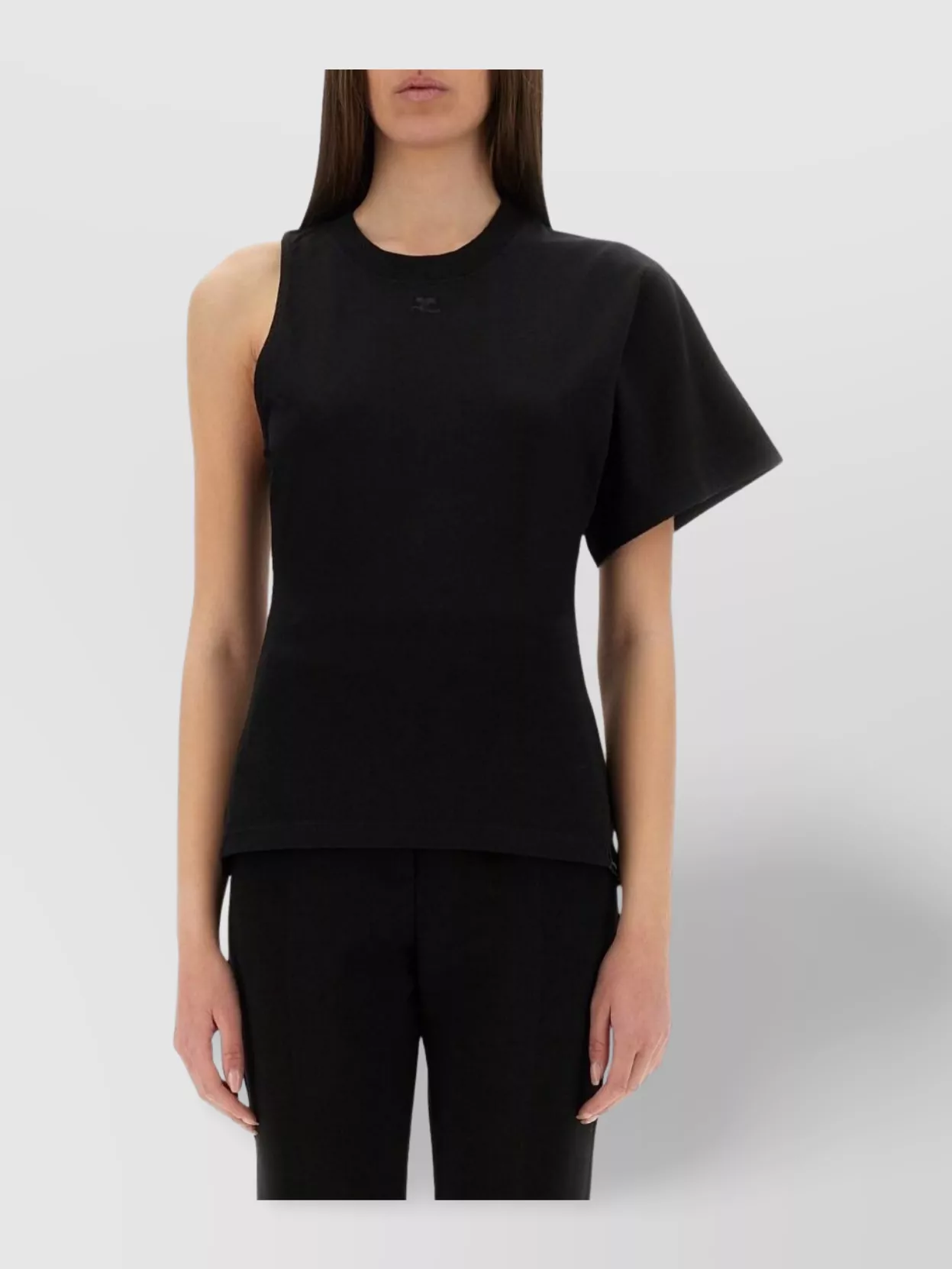 Shop Courrèges One-shoulder T-shirt Scuba Slim Fit