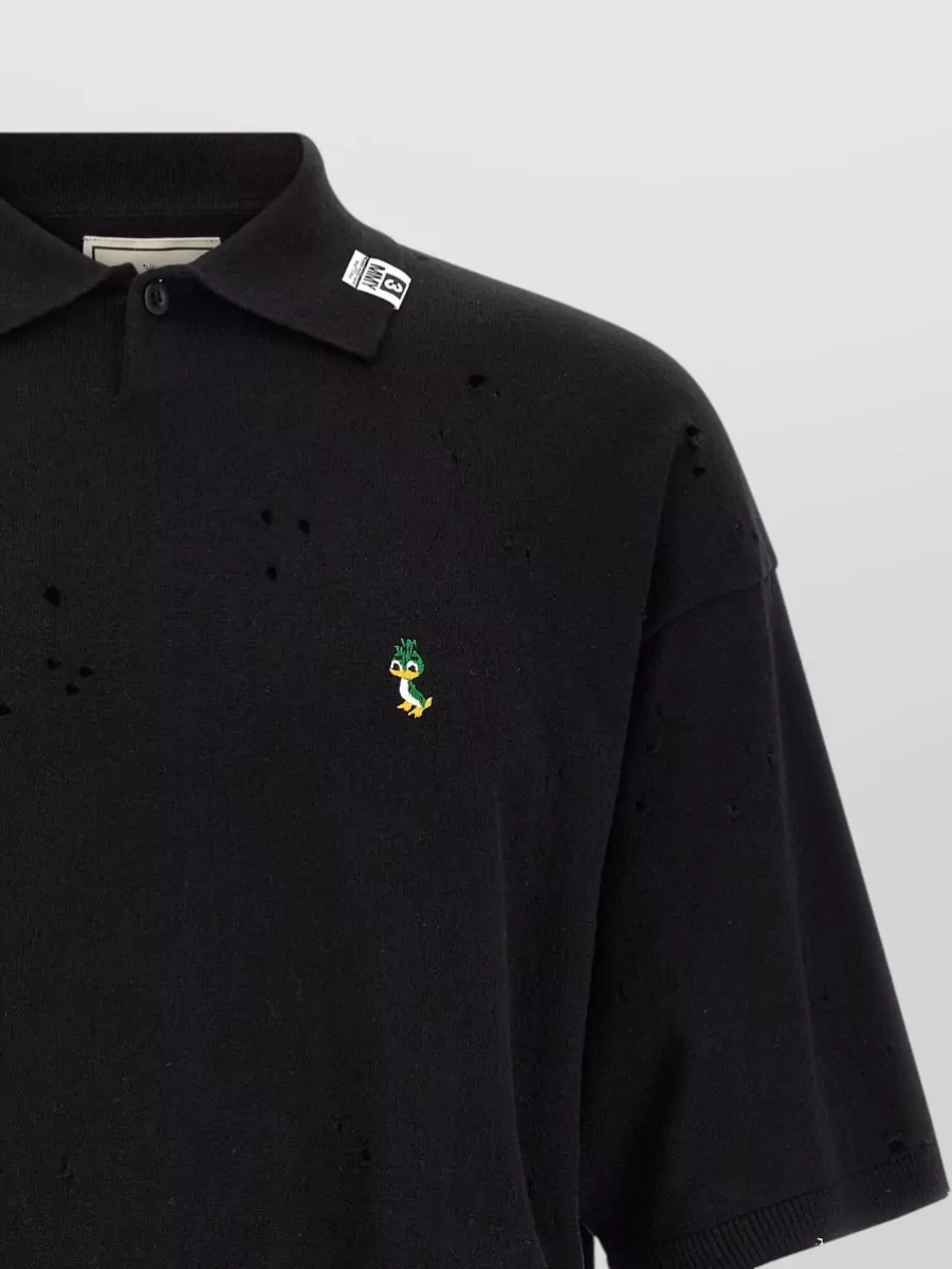 Maison Mihara Yasuhiro Embroidered Cotton Short-Sleeve Polo Shirt