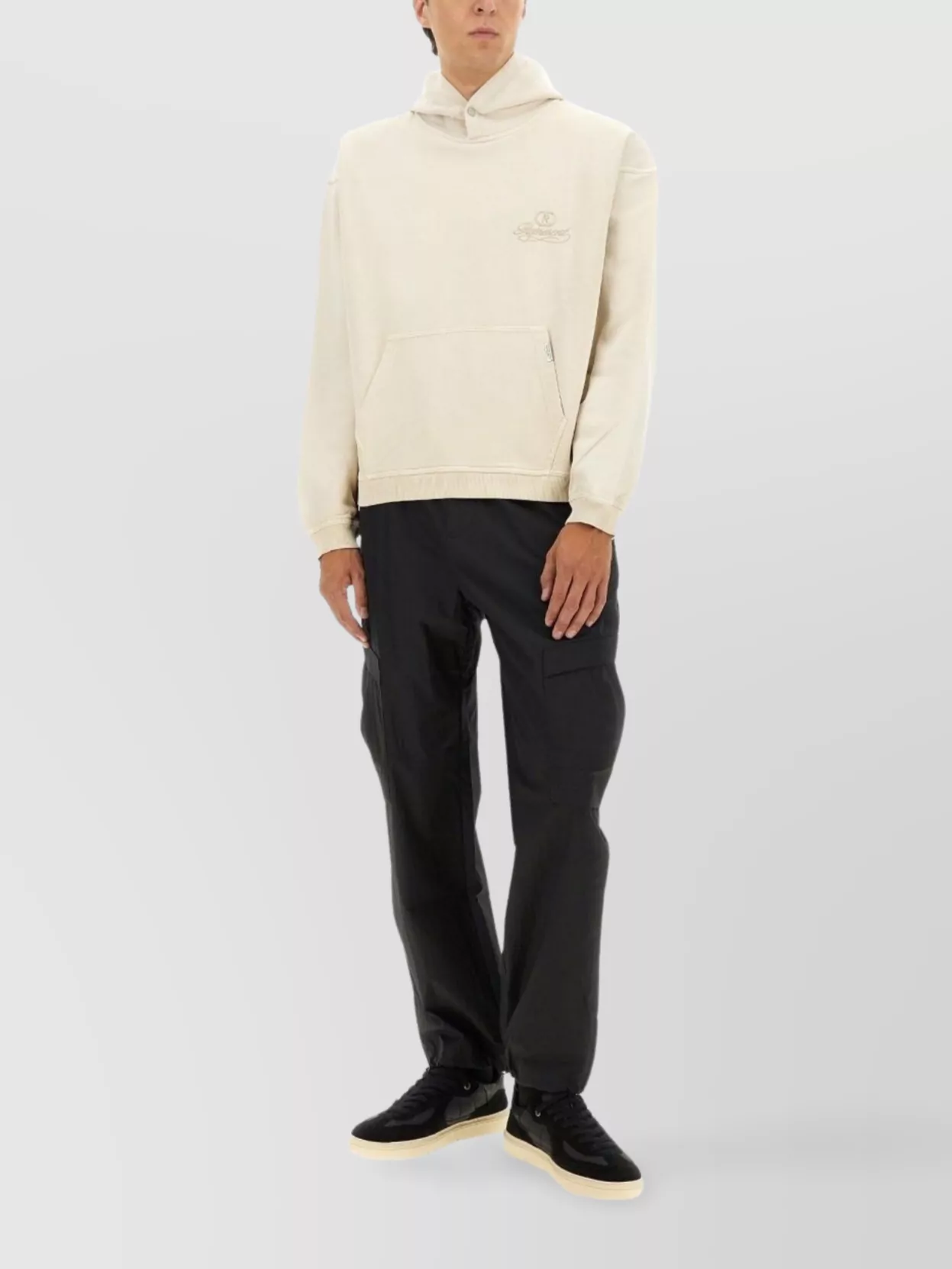 Represent Hooded Knitwear Kangaroo Pocket In White