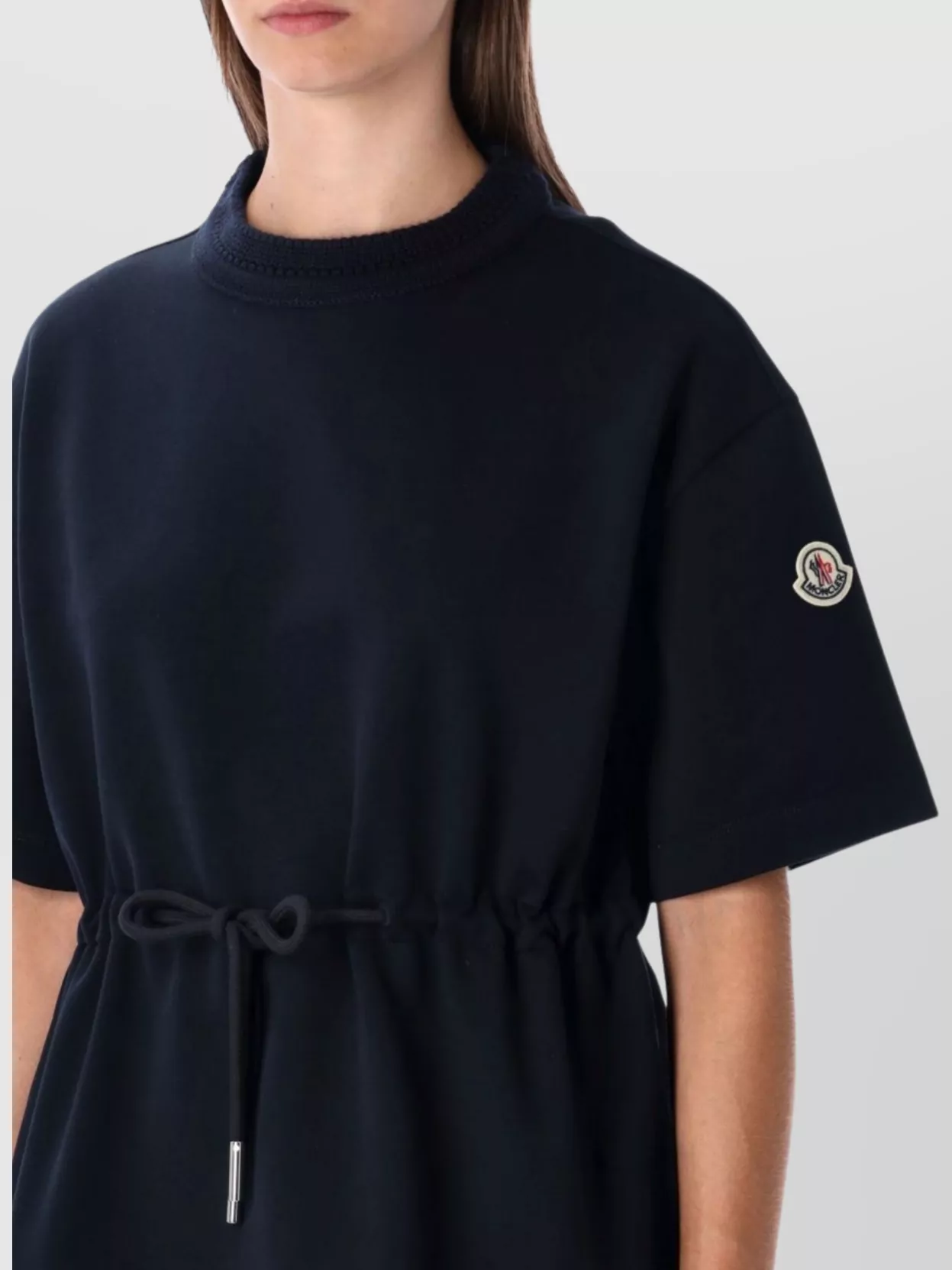 Moncler Casual T-shirt Drawstring Waist In Black