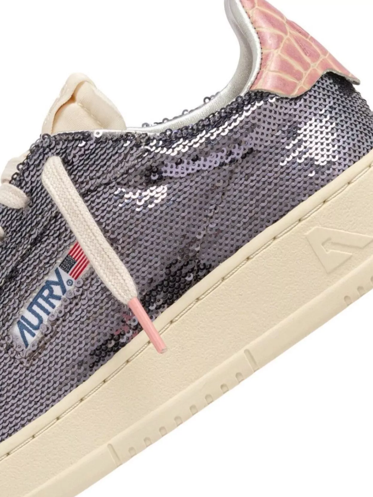 Autry "dallas Low Sparkling" Sneaker In Gray