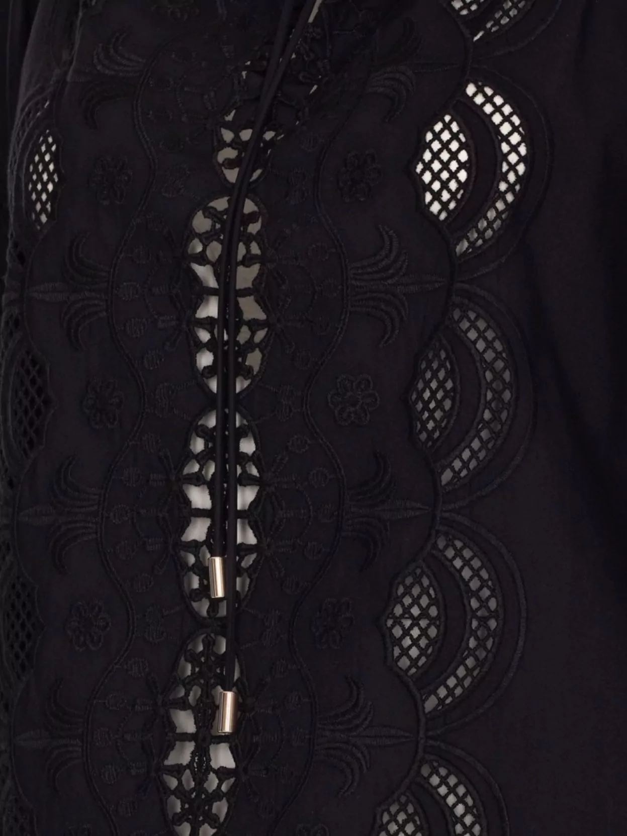 Liu •jo Liu Jo Blouse With Perforated Embroidery And Balloon Sleeves In Black