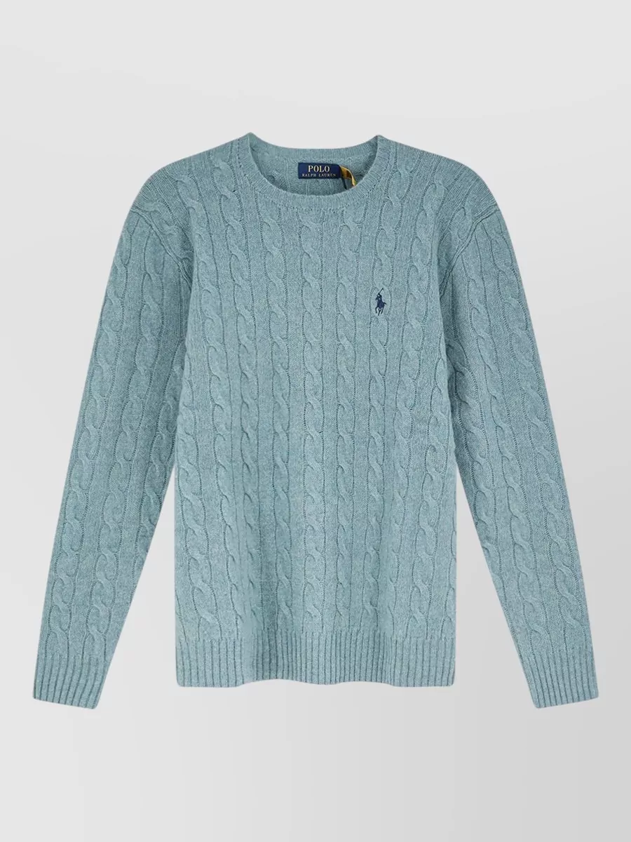 Polo Ralph Lauren cashmere wool cable-knit crew-neck sweater