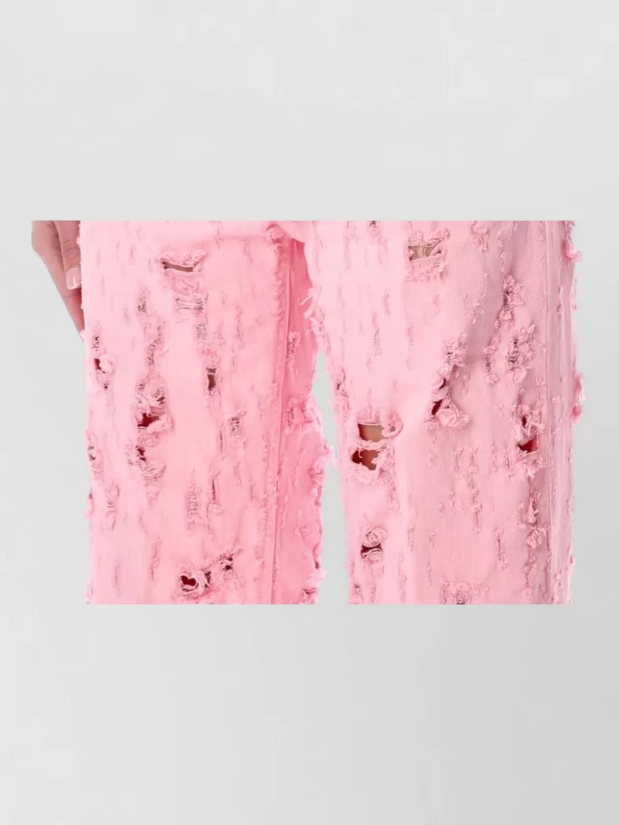 Haikure Cotton Destroyed Straight-Leg Jeans